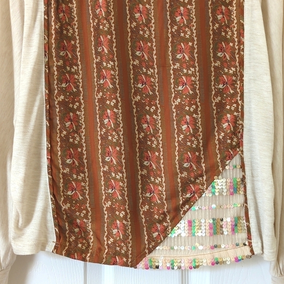 Tiny Anthropologie Sammi Sequined & Floral Long Dolman Balloon Sleeve Top Small - Picture 8 of 13